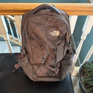 North face book bag - rose gold and gray